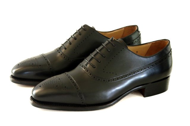 FSW008 - Black Half brogue Balmoral Oxford - Fugashin Shoemaker