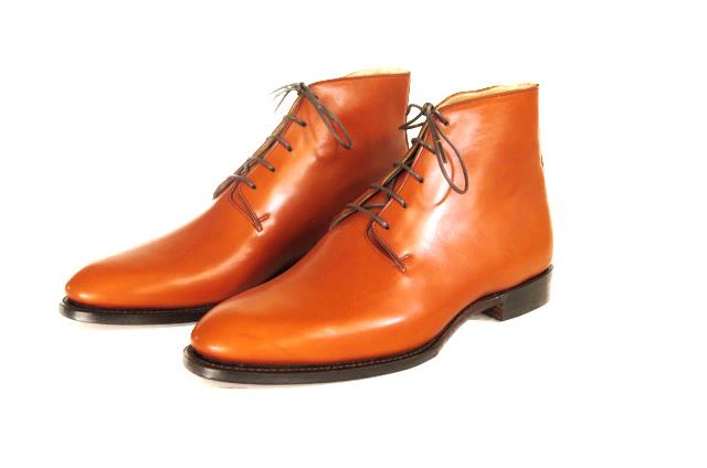 FSW025 - Cognac Wholecut Derby Boots - Fugashin Shoemaker