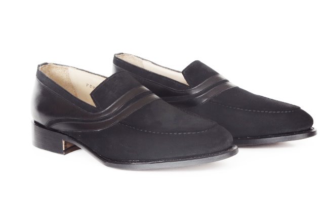 FSW031 – Black Suede Full Strap Loafers