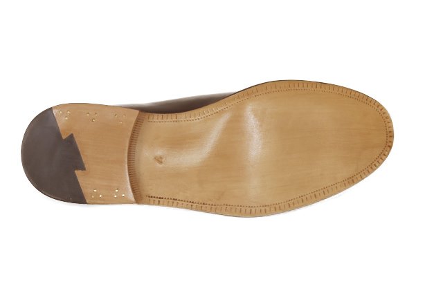 FSW035 - Black Waxy Calf Plain Toe Blucher - Fugashin Shoemaker